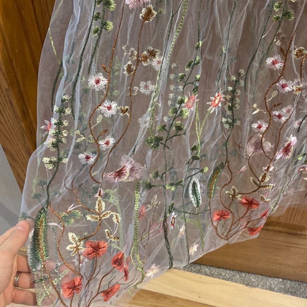 Floral embroidered midi dress